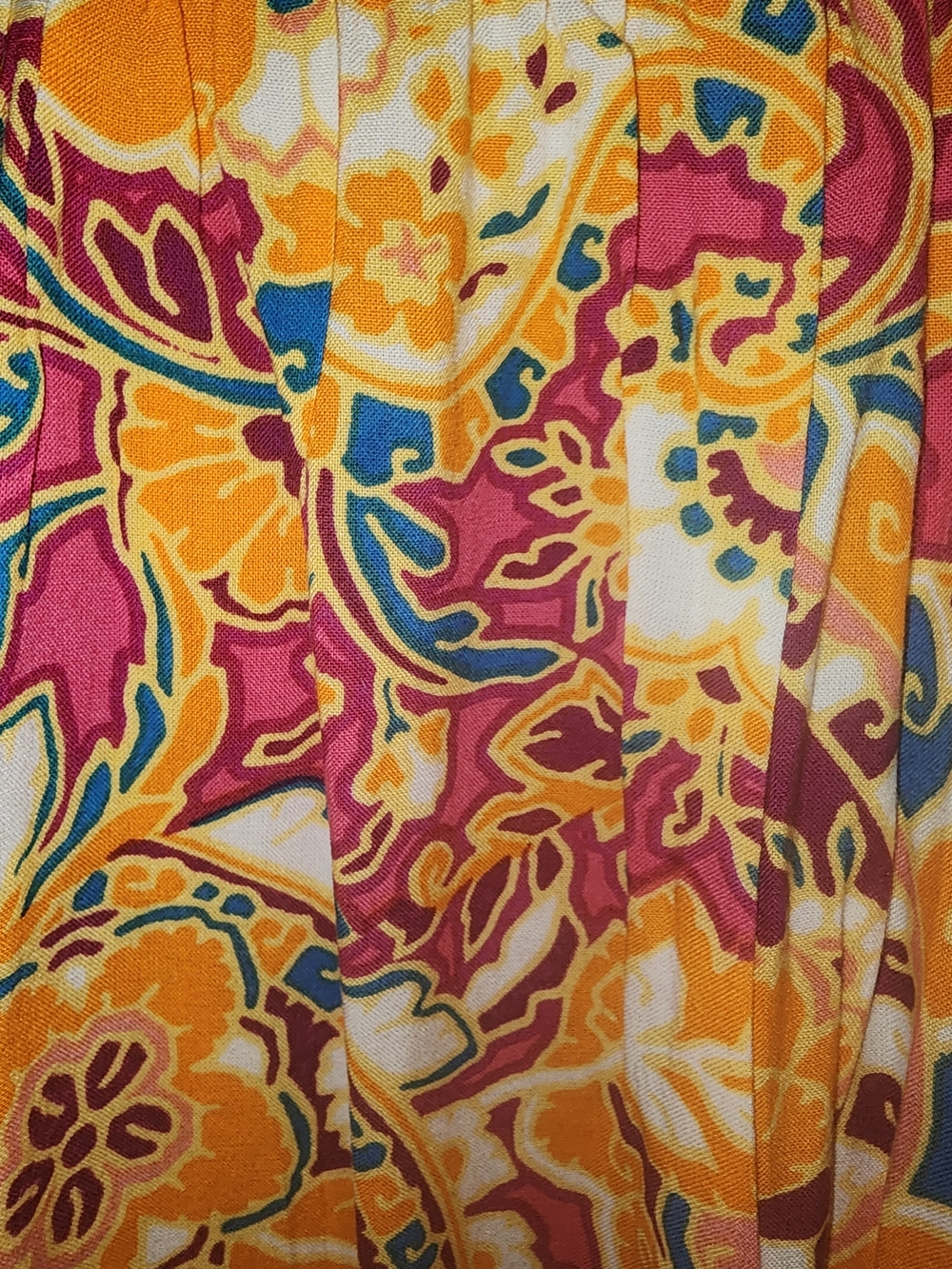 Patrons Of PEACE Boho Floral Paisley Maxi Skirt - Yellow & Pink - Picture 7 of 7